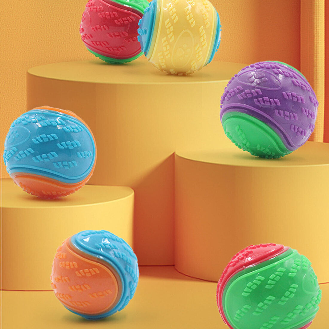 Scooby-Doo Durable Squeaky Set Of 8 Dog Balls For Teeth Cleaning Interactive UK