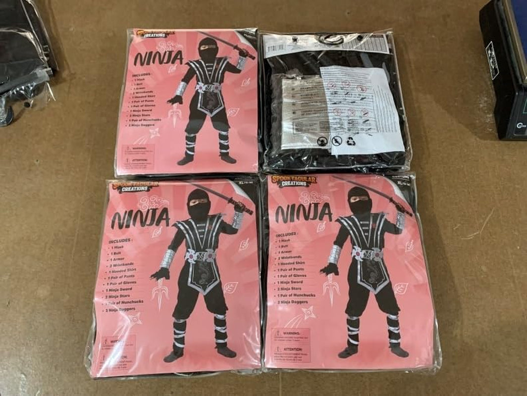 Halloween Ninja Costume for Kids, Boys Ninja Costume, Toddler Ninja Accessories Set for Dressup Party