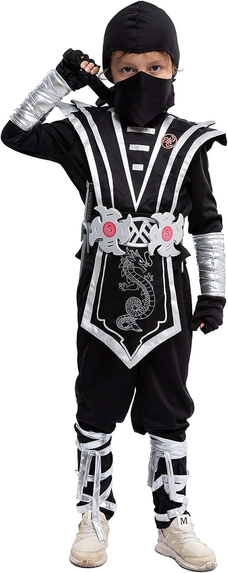 Halloween Ninja Costume for Kids, Boys Ninja Costume, Toddler Ninja Accessories Set for Dressup Party