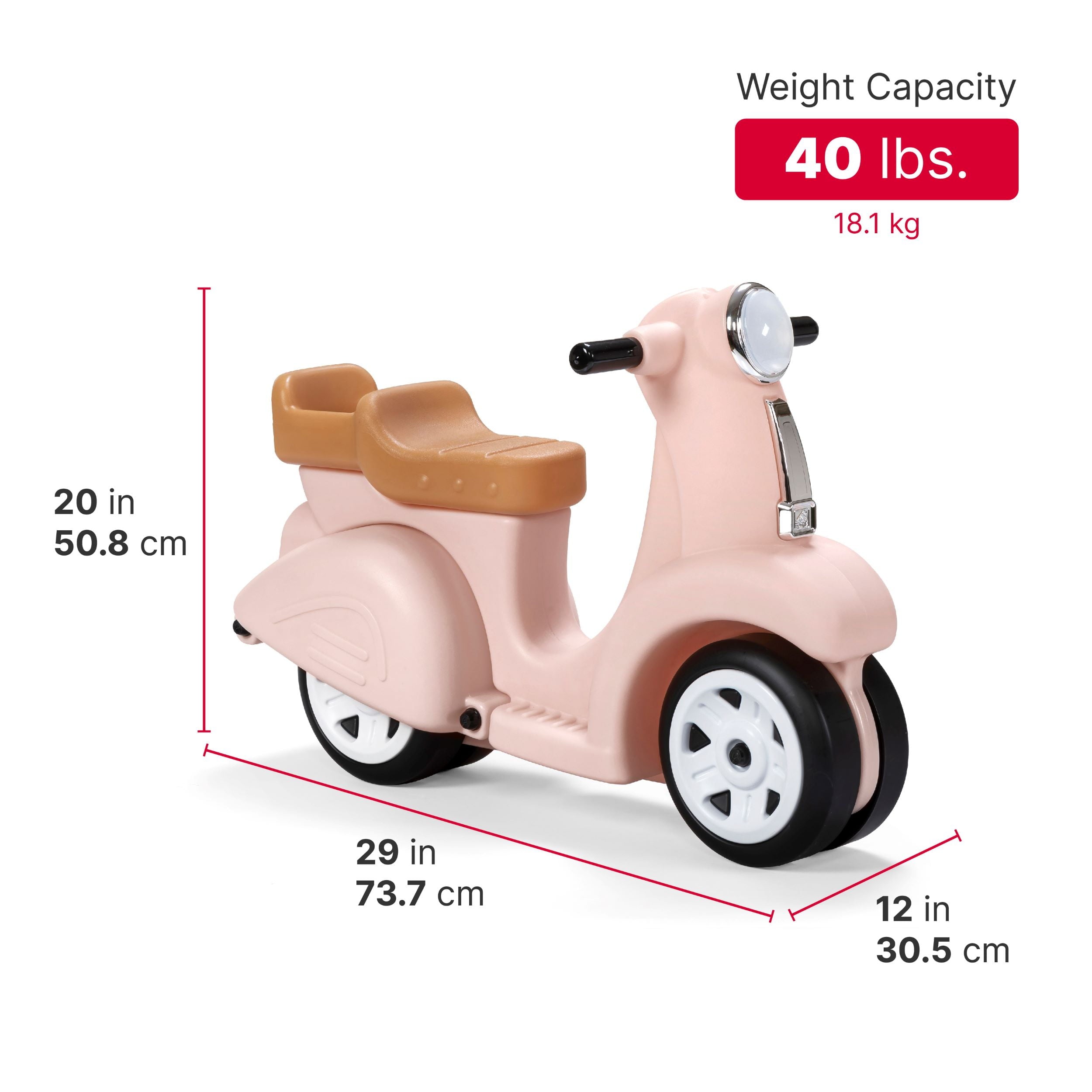 Ride along Pink Scooter Foot to Floor Ride on Toy for Toddlers