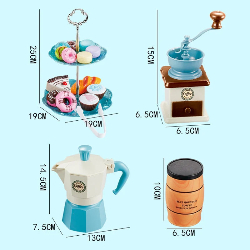 Simulation Coffee Machine Kids Toy Pretend Ice Cream Machine Kitchen Play House Game DIY Dessert Kitchen Set Toy Pretend to Play