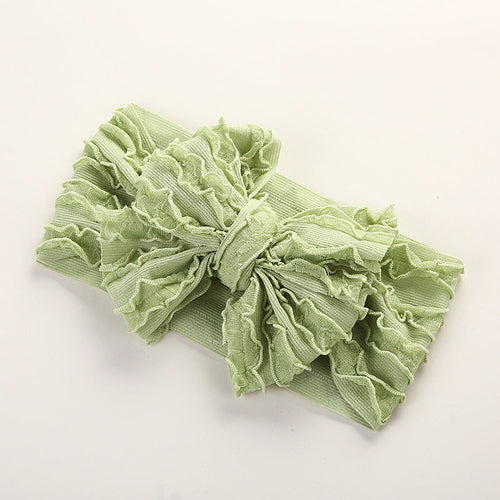 Baby Solid Color Elastic Handmade Big Bow Headband