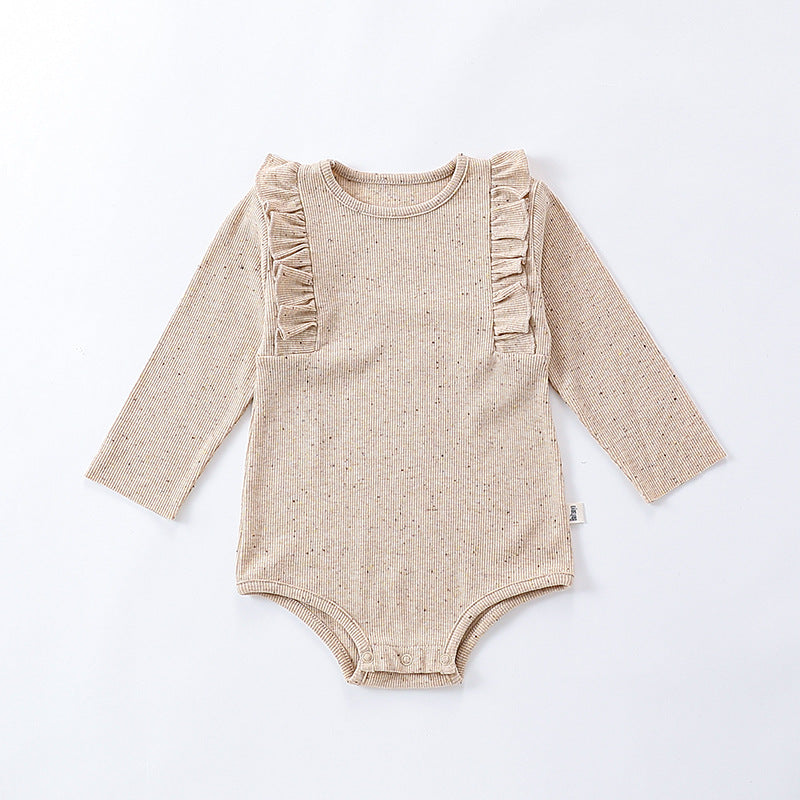 Autumn Hot Selling Baby Unisex Tiny Dots Pattern Long Sleeves Onesies