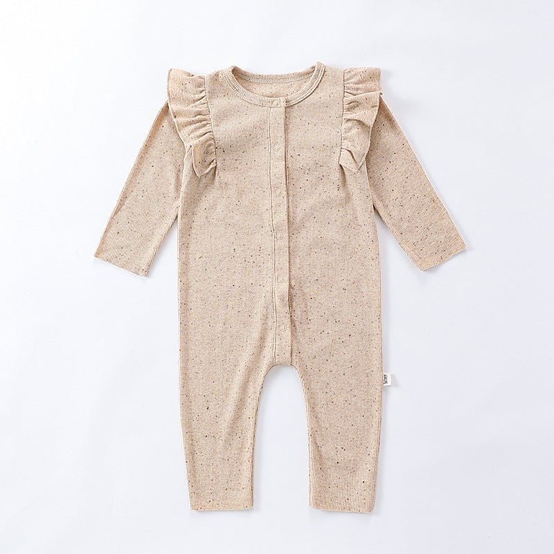 Autumn Hot Selling Baby Unisex Tiny Dots Pattern Long Sleeves Onesies